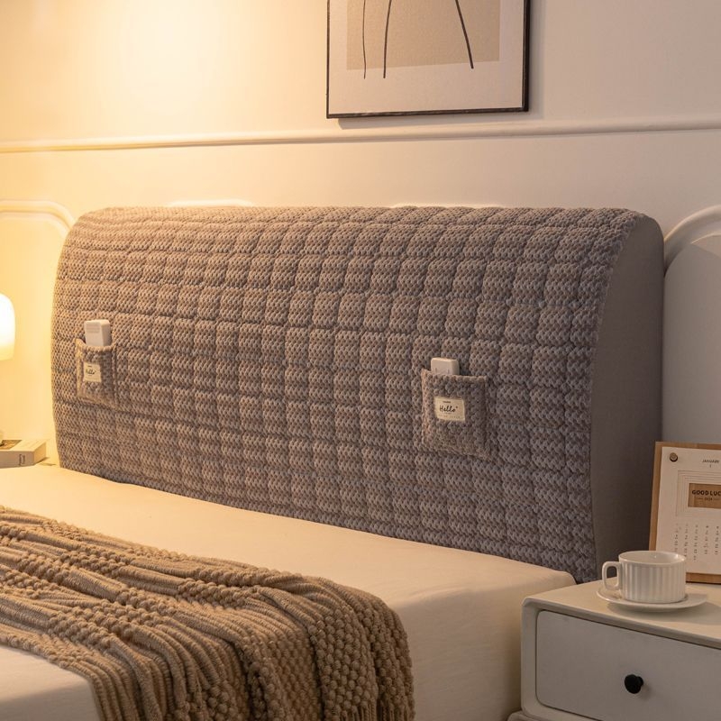 Калъф за таблата на леглото с подплатено облегало, кадифе kidney bean velvet, Pomelo Grid, прост и модерен стил, прахозащитна покривка/покривка за диван/покривка за климатик