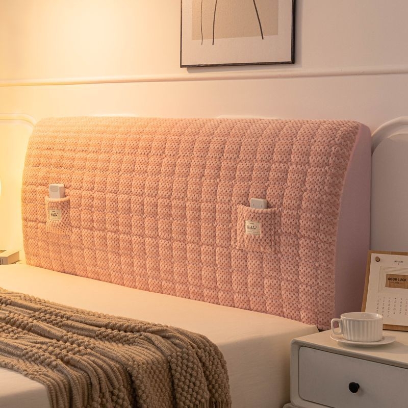 Калъф за таблата на леглото с подплатено облегало, кадифе kidney bean velvet, Pomelo Grid, прост и модерен стил, прахозащитна покривка/покривка за диван/покривка за климатик