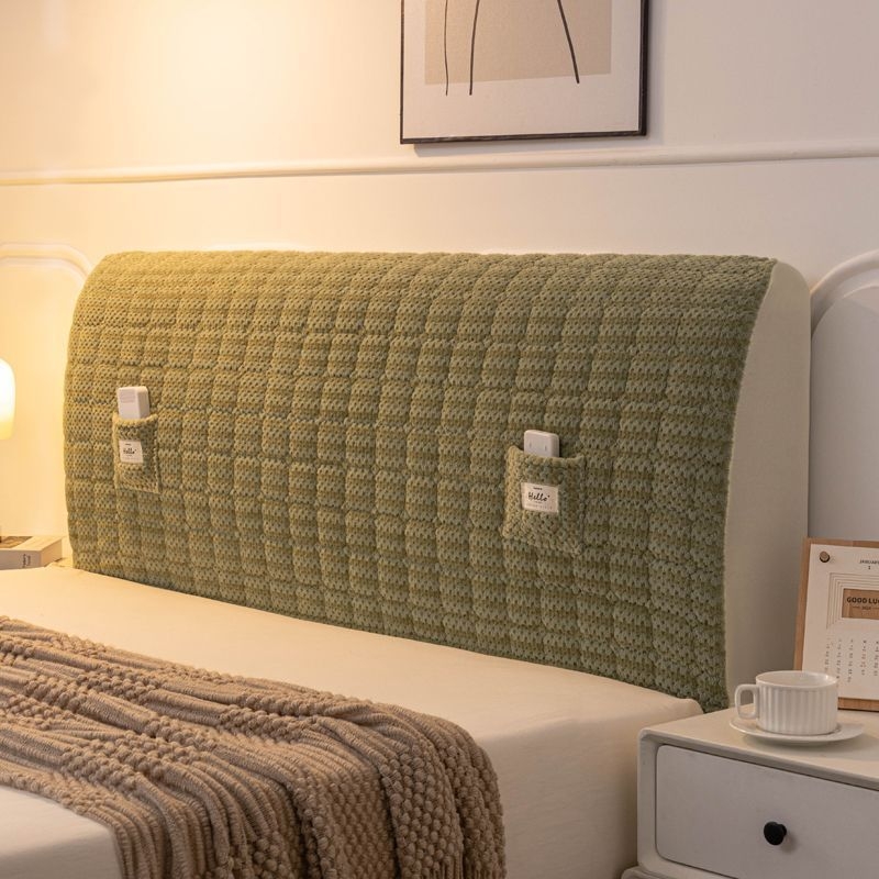 Калъф за таблата на леглото с подплатено облегало, кадифе kidney bean velvet, Pomelo Grid, прост и модерен стил, прахозащитна покривка/покривка за диван/покривка за климатик