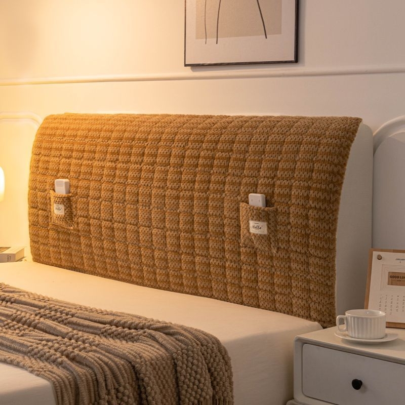 Калъф за таблата на леглото с подплатено облегало, кадифе kidney bean velvet, Pomelo Grid, прост и модерен стил, прахозащитна покривка/покривка за диван/покривка за климатик