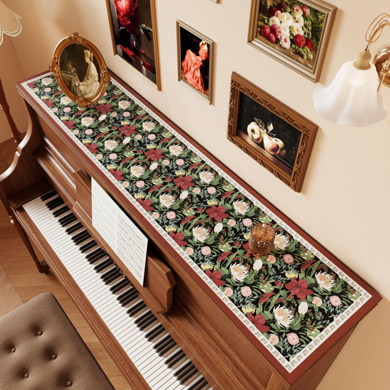 Пиано прахозащитно покривало в стил Американски среден век за електронна клавиатура — имитационна овча кожа, марка Excellent