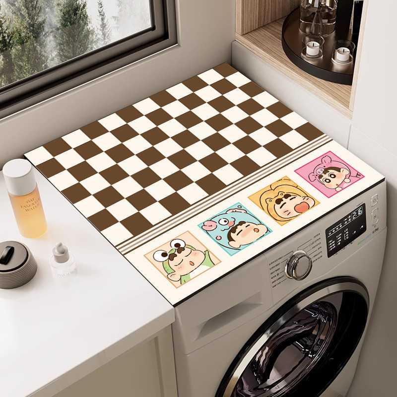 Покривка за пералня — карикатурен стил, диатомова глина, влагопоглъщаща, противохлъзгаща, слънцезащитна подложка.