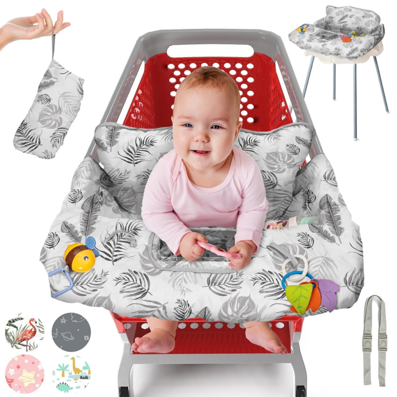 Poliester navlaka za visoku stolicu za bebe i navlaka za kolica za kupovinu, nepravilan oblik, otporna na habanje, otisnuti uzorak, MD01