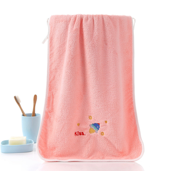 Krpa za lice, visokog gustoće koralni fleece, izvezen logotip, vlakno 8020, 80-100 g