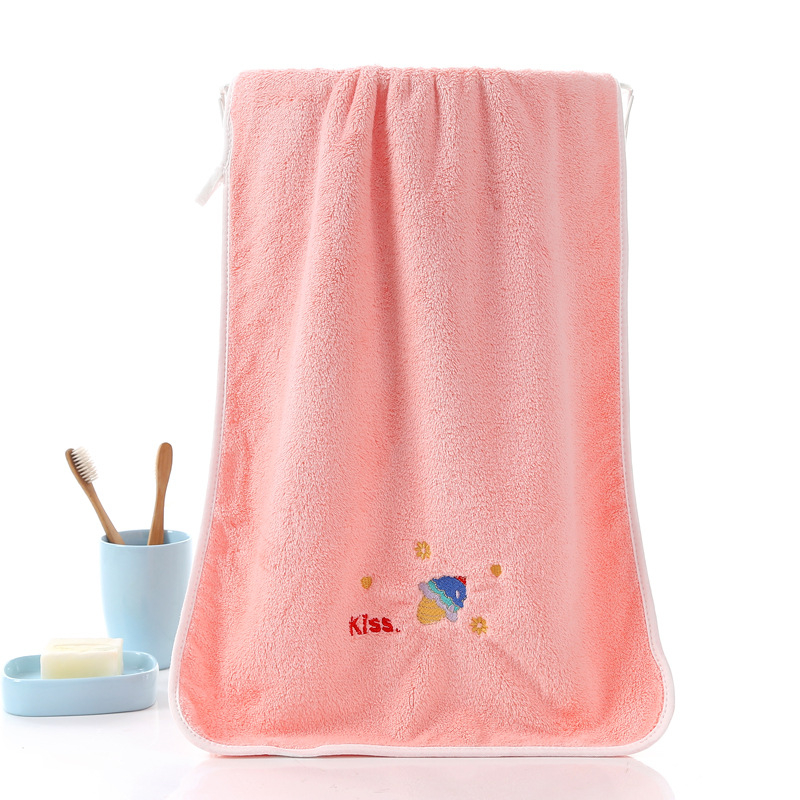 Krpa za lice, visokog gustoće koralni fleece, izvezen logotip, vlakno 8020, 80-100 g