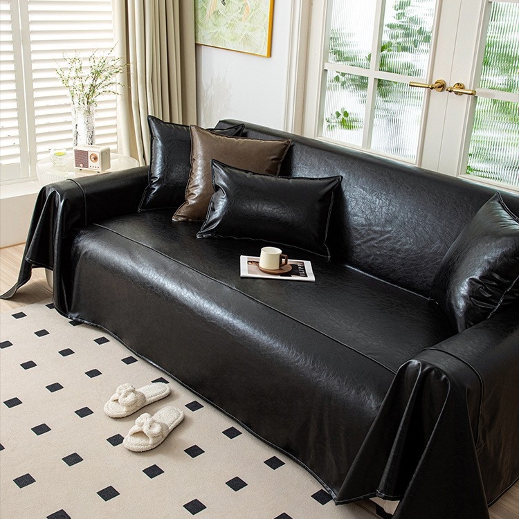 Bőr kanapévédő, egy darabos kialakítás, univerzális illeszkedés, egyszerű modern stílus, csipke mintázat