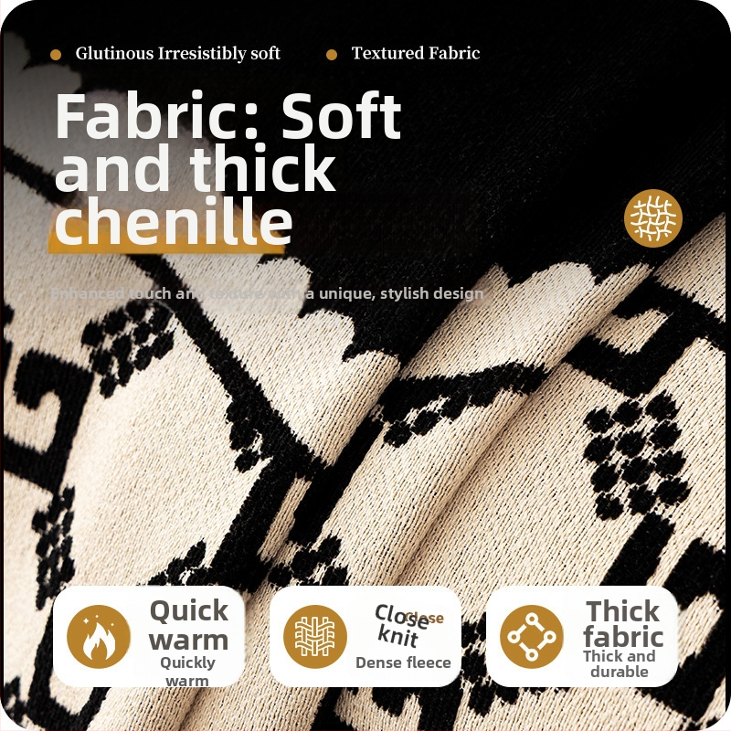 Poklopac za kutnu sofu – Chenille, uzorak crtani likovi životinja, retro stil, tip jastuka, protuklizno, univerzalno za sve sezone