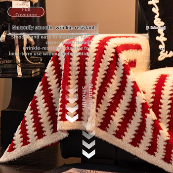 Plišano navlaka za kauč – prugasti uzorak, pogodna za kombinirane kauče, moderni minimalistički stil, navlaka za prašinu