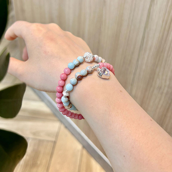 Brățară de damă din piatră Shoushan, dublu strat, țesută manual — forme inimă, fundă și geometrice