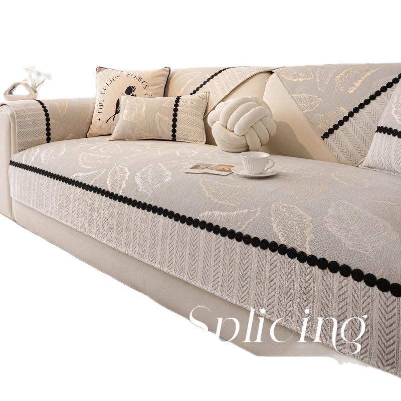 Chenille kanapé párna, univerzális négyévszakos, csúszásmentes, virágos mintázat