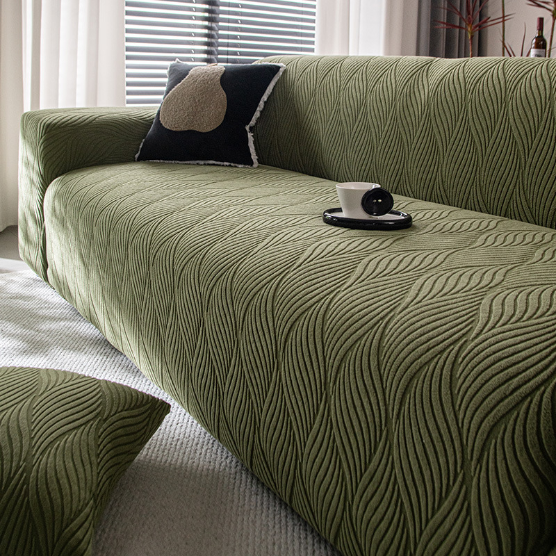 Jacquard baršunasta navlaka za modularne kauče, protuklizno potpuno pokrivanje, minimalistički stil, sve sezone