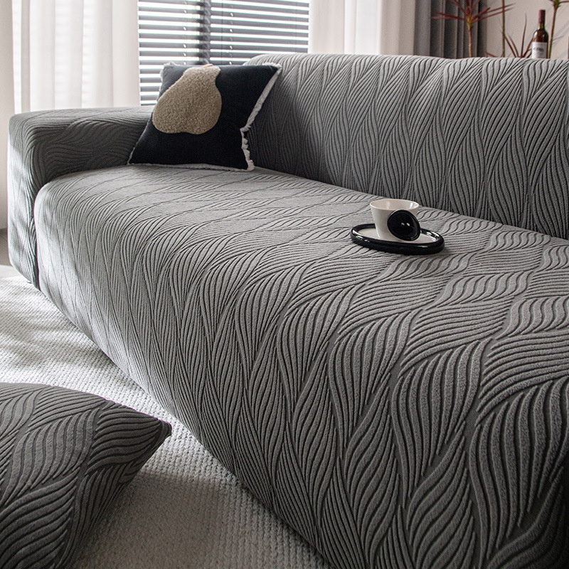 Jacquard baršunasta navlaka za modularne kauče, protuklizno potpuno pokrivanje, minimalistički stil, sve sezone