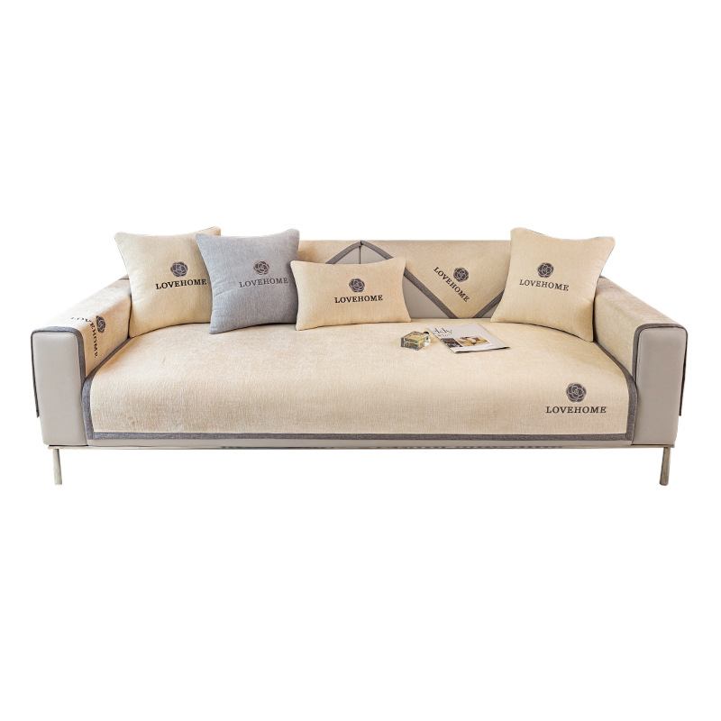 Chenille anyagú kanapé ülés párnahuzat, minimalist stílus, ellenálló a karcolásokkal és kopással, macskakarcolások elleni védelem, kombinált kanapéra