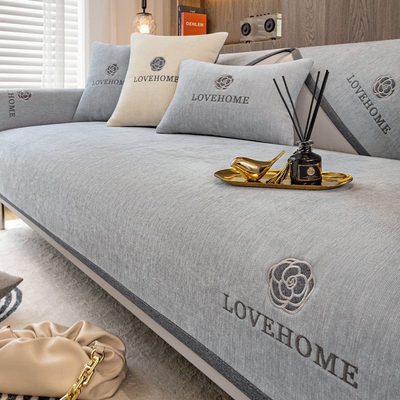 Chenille anyagú kanapé ülés párnahuzat, minimalist stílus, ellenálló a karcolásokkal és kopással, macskakarcolások elleni védelem, kombinált kanapéra