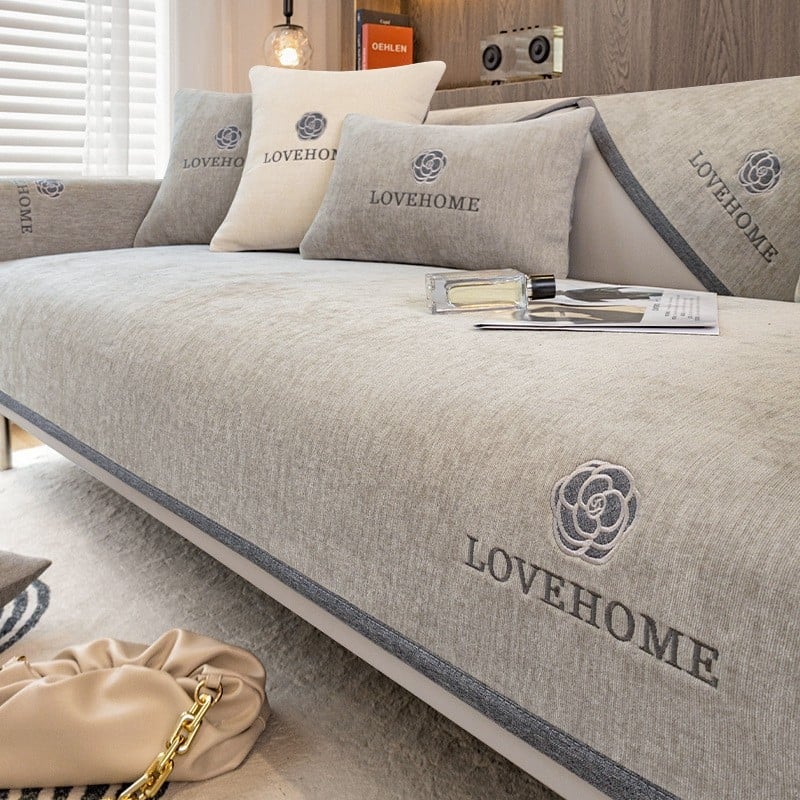 Chenille anyagú kanapé ülés párnahuzat, minimalist stílus, ellenálló a karcolásokkal és kopással, macskakarcolások elleni védelem, kombinált kanapéra