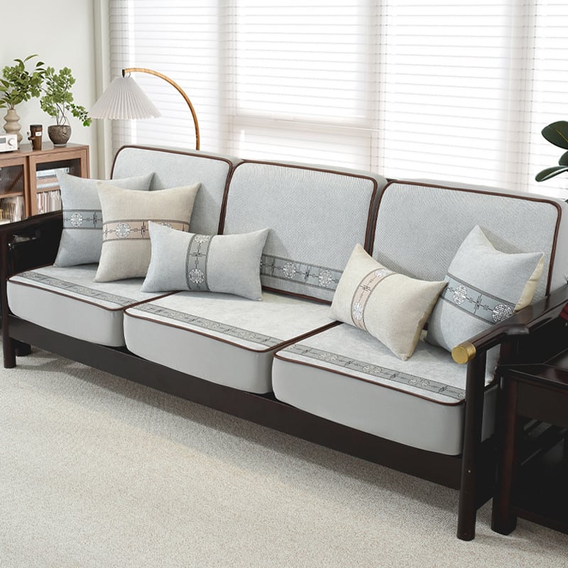 Chenille kanapéhuzat moduláris kanapéhoz, kínai klasszikus stílus, testreszabható