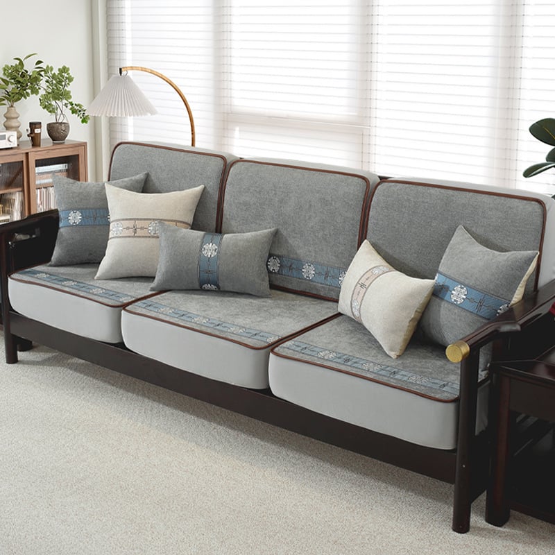 Chenille kanapéhuzat moduláris kanapéhoz, kínai klasszikus stílus, testreszabható