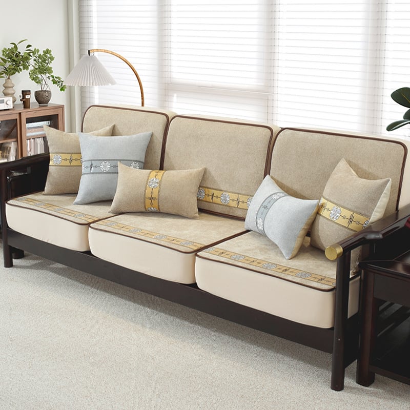 Chenille kanapéhuzat moduláris kanapéhoz, kínai klasszikus stílus, testreszabható