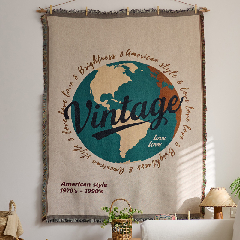 Декоративна тъкана гоблен-одеяло за хол и спалня — полиестерно-памучен състав, машино тъкано, правоъгълна форма, подходящо за всекидневна и спалня, ръчно пране