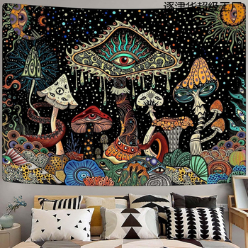 Гоблен за стена – 100% полиестер, скандинавски стил, дигитален термопечат, правоъгълен, флорален мотив