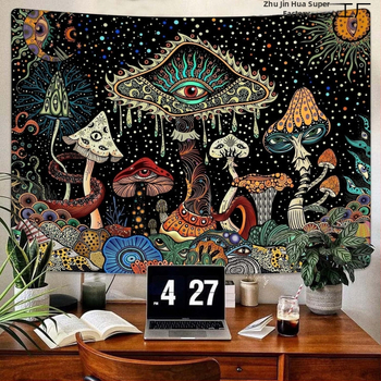 Гоблен за стена – 100% полиестер, скандинавски стил, дигитален термопечат, правоъгълен, флорален мотив