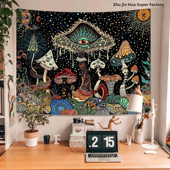 Гоблен за стена – 100% полиестер, скандинавски стил, дигитален термопечат, правоъгълен, флорален мотив