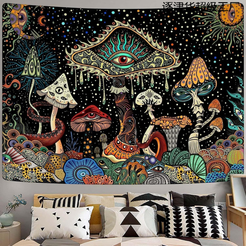 Гоблен за стена – 100% полиестер, скандинавски стил, дигитален термопечат, правоъгълен, флорален мотив