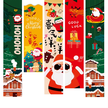 Коледен гоблен – правоъгълно платно за закачане, 100% полиестер, дигитален термален трансфер, мотиви цветя/трева/листа