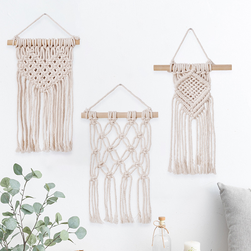 Гоблен за стена, памук, пасторален стил, ръчно тъкане, форма на сърце