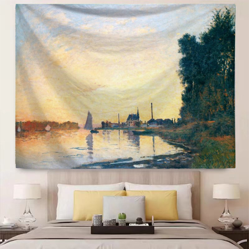 Гоблен за стена – полиестер, цифров топлинен трансфер, 91–100% съдържание, пейзажен модел, правоъгълна форма