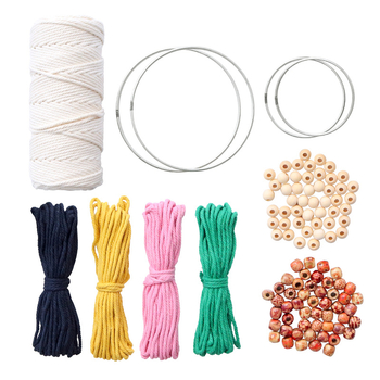 DIY памучна въжена мрежеста торба за саксия — ръчно тъкана