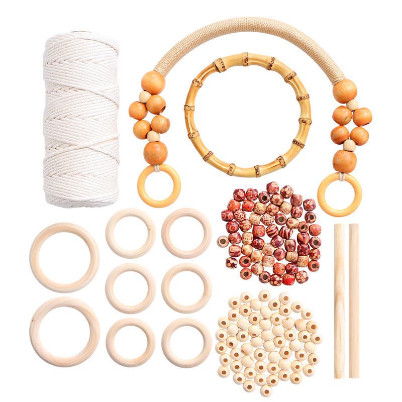 DIY памучна въжена мрежеста торба за саксия — ръчно тъкана