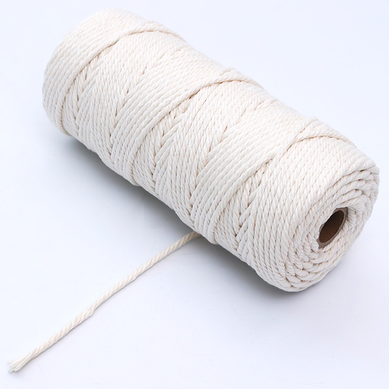 DIY памучна въжена мрежеста торба за саксия — ръчно тъкана