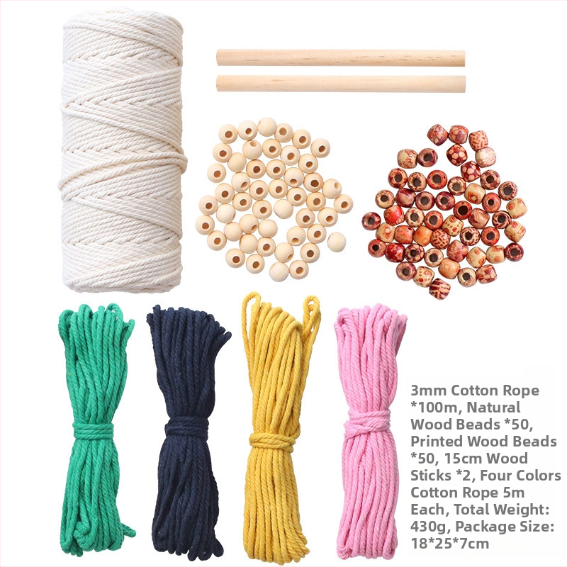 DIY памучна въжена мрежеста торба за саксия — ръчно тъкана