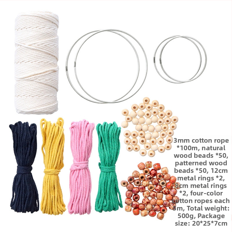 DIY памучна въжена мрежеста торба за саксия — ръчно тъкана