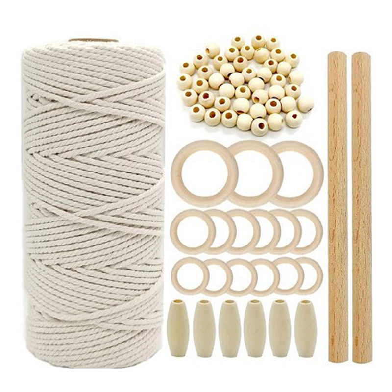 DIY памучна въжена мрежеста торба за саксия — ръчно тъкана