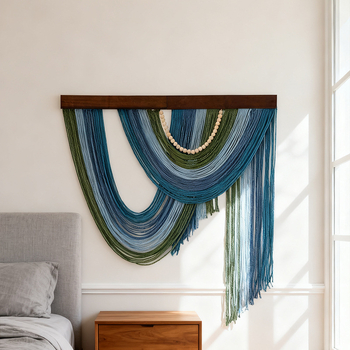 Гоблен от памук, ръчно изработен, скандинавски стил, райета, правоъгълна форма