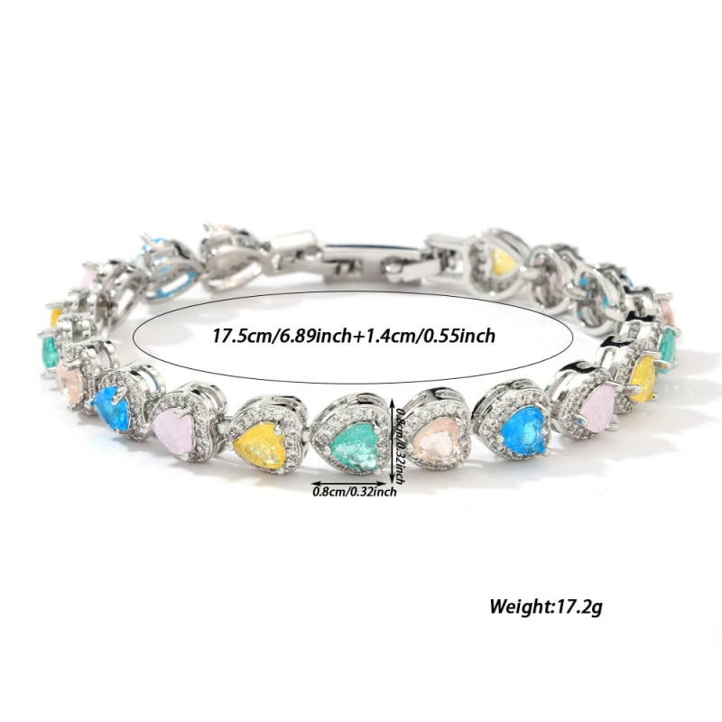 Brățară cu zirconiu și trifoi cu patru foi, alamă, placare cu aur 14K, motiv geometric.