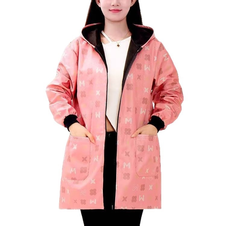 Ποδιά με μακριά μανίκια, fleece επένδυση από πολυεστέρα - κατά της βρωμιάς, ανθεκτική στη φθορά, κουζίνας για ενήλικες γυναίκες