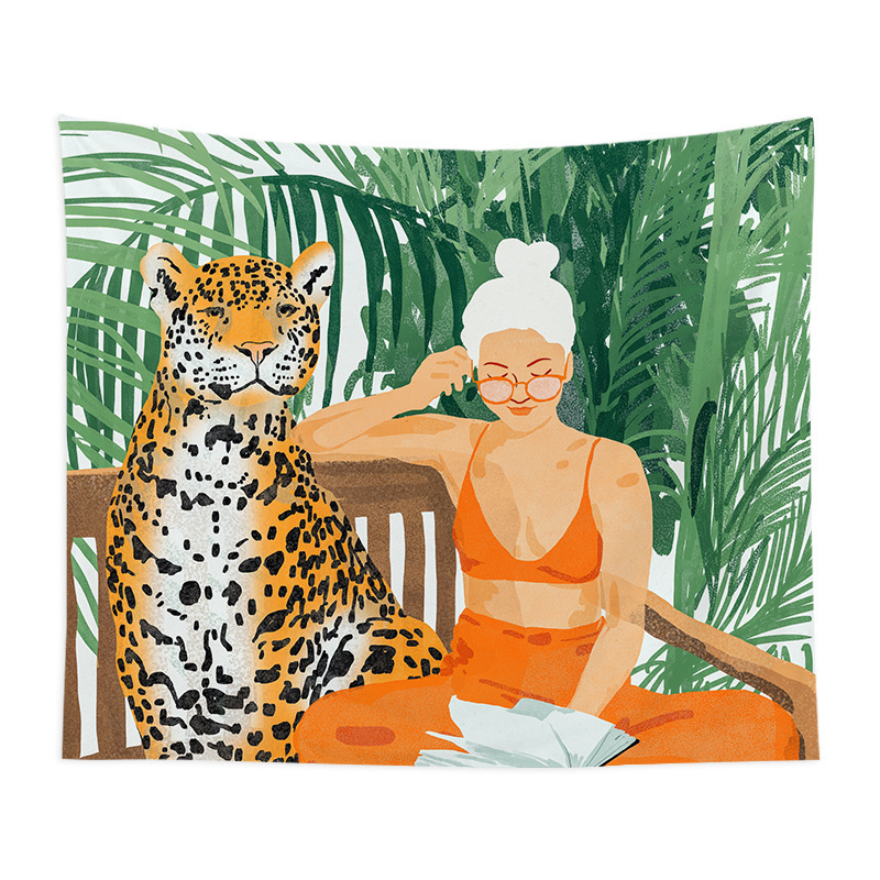 Стенно гоблен в скандинавски стил за спалня, полиестер, машинно тъкане, правоъгълна форма, ръчно пране, персонализиране по заявка