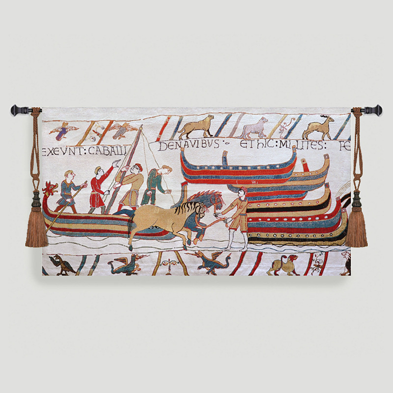 Medvilnės sieninis gobelis, mašininis audimas, stačiakampė forma, Šiaurės šalių stilius, figūros raštas