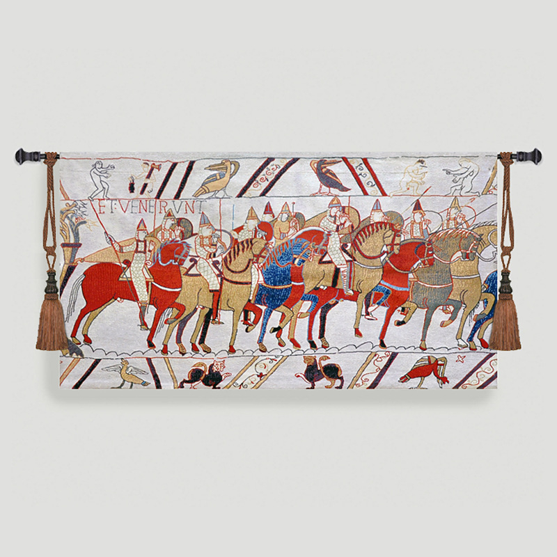 Medvilnės sieninis gobelis, mašininis audimas, stačiakampė forma, Šiaurės šalių stilius, figūros raštas