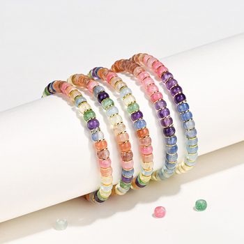 Brățară unisex din cristal natural cu mărgele curcubeu — material: cristal multiplu; prelucrare: șlefuire și lustruire; stil: unisex, natural; categorie: bijuterii de mână; potrivită ca dar pentru angajați