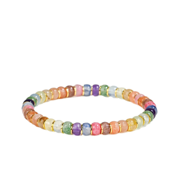 Brățară unisex din cristal natural cu mărgele curcubeu — material: cristal multiplu; prelucrare: șlefuire și lustruire; stil: unisex, natural; categorie: bijuterii de mână; potrivită ca dar pentru angajați