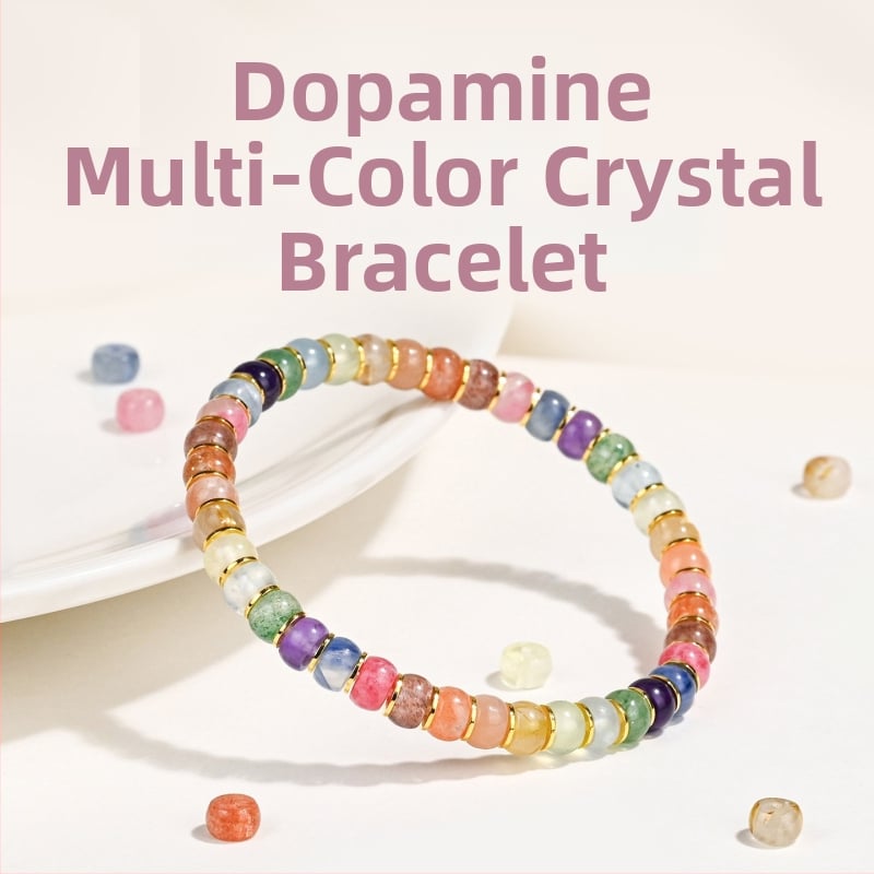 Brățară unisex din cristal natural cu mărgele curcubeu — material: cristal multiplu; prelucrare: șlefuire și lustruire; stil: unisex, natural; categorie: bijuterii de mână; potrivită ca dar pentru angajați