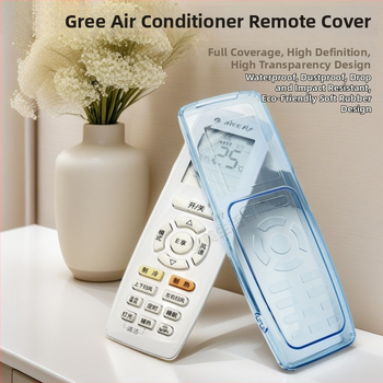 Gree oro kondicionieriaus nuotolinio valdymo gaubtas – silikonas, skaidrus, dulkėms atsparus, vandeniui atsparus, kritimams atsparus, universalus