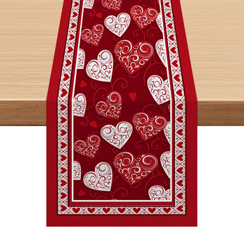 Asztali futó geometriai absztrakt mintával, 100% poliészter, testreszabható, ideális nappaliba, éttermekbe és kereskedelmi helyekre.