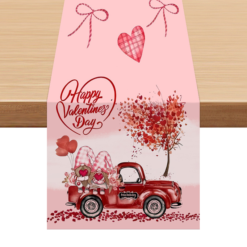 Asztali futó geometriai absztrakt mintával, 100% poliészter, testreszabható, ideális nappaliba, éttermekbe és kereskedelmi helyekre.