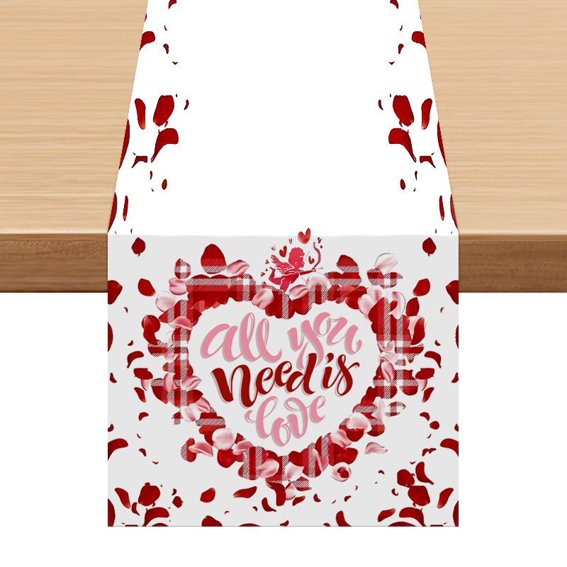 Asztali futó geometriai absztrakt mintával, 100% poliészter, testreszabható, ideális nappaliba, éttermekbe és kereskedelmi helyekre.