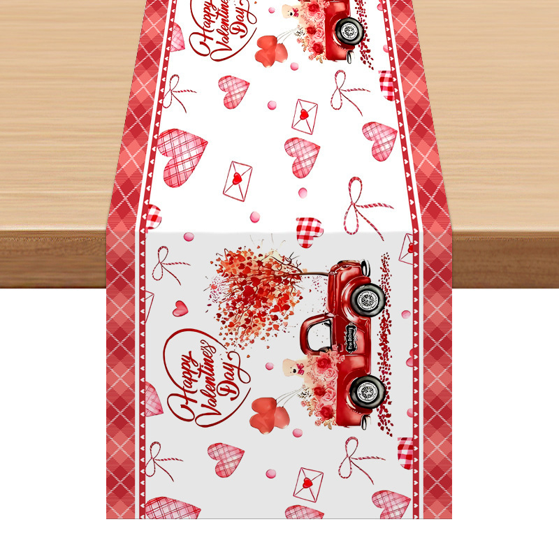 Asztali futó geometriai absztrakt mintával, 100% poliészter, testreszabható, ideális nappaliba, éttermekbe és kereskedelmi helyekre.